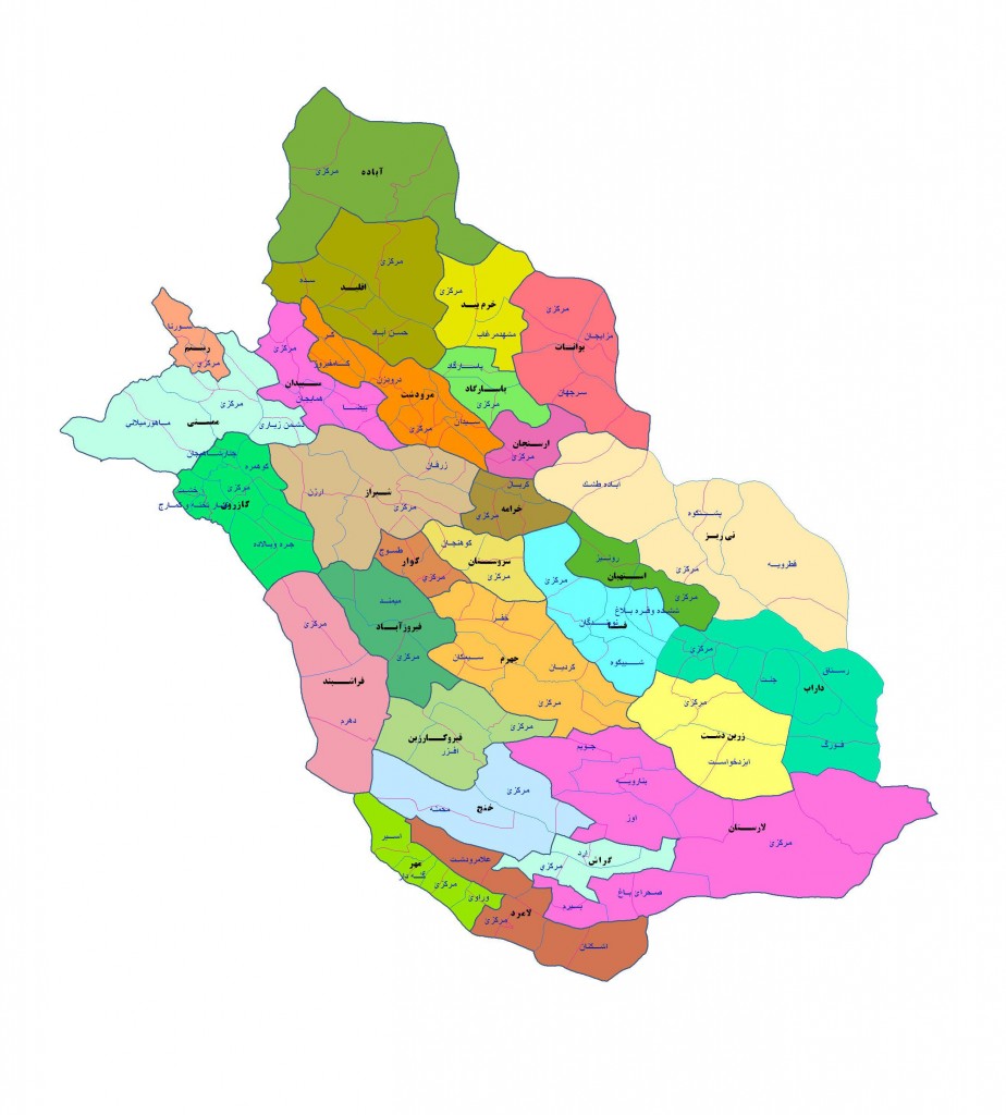 Comtés de la province de Fars: