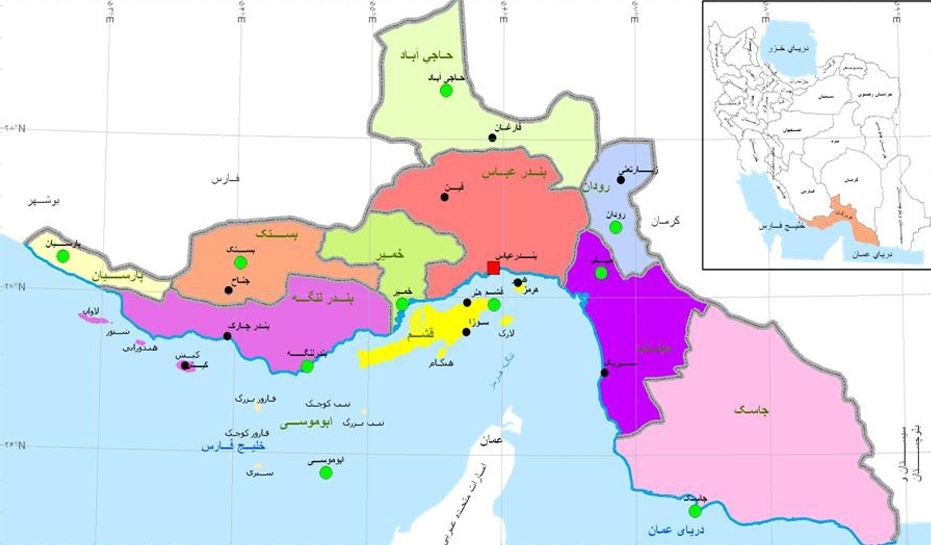Landkreise der Provinz Hormozgan: