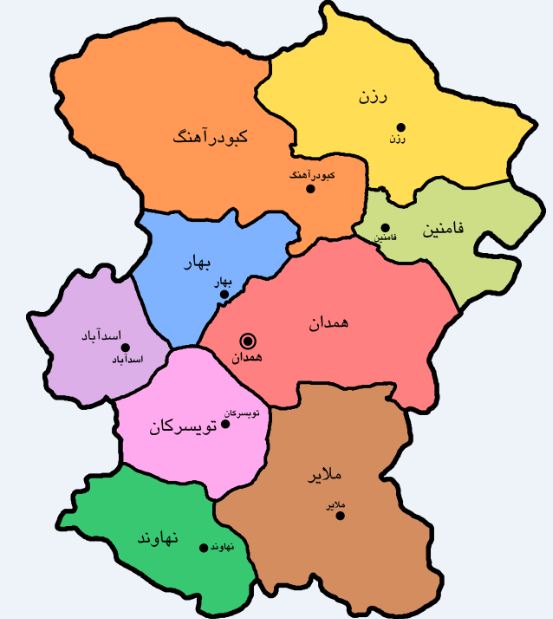 Comtés de la Province du Hamadan