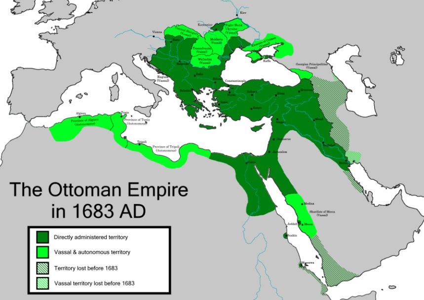 Das Gebiet des Osmanisches Reich