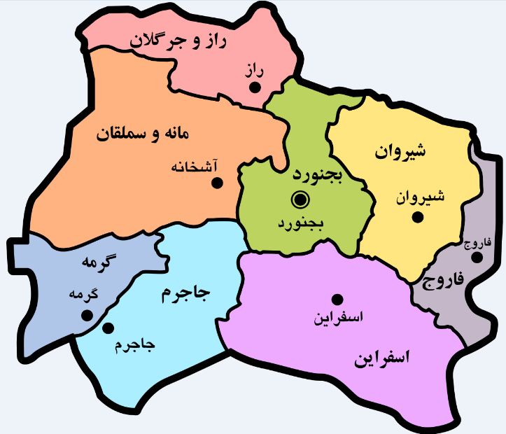 Counties of North Khorasan Province