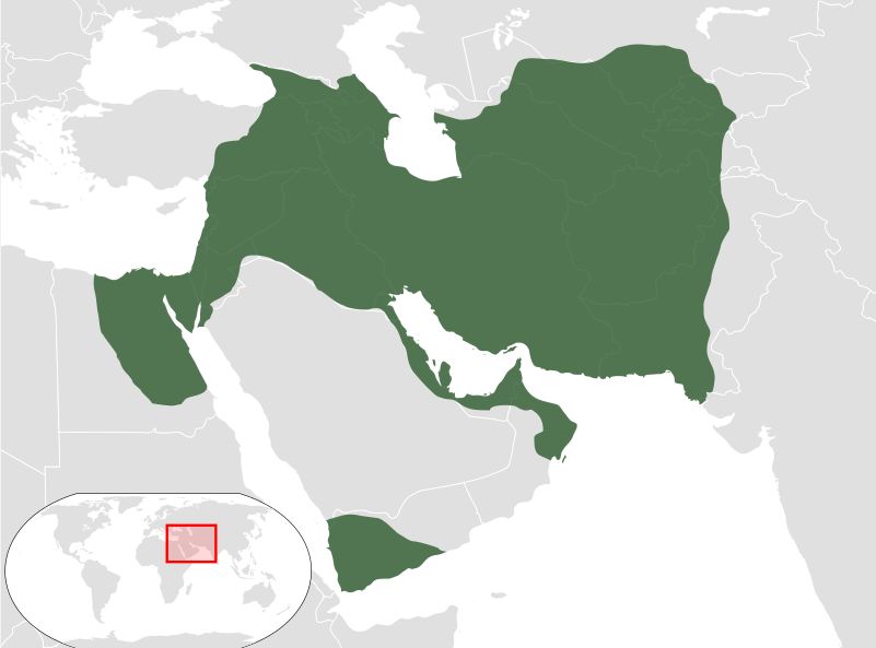 قلمرو امپراتوری ساسانیان در اوج گسترش خود در دوران خسروپرویز
